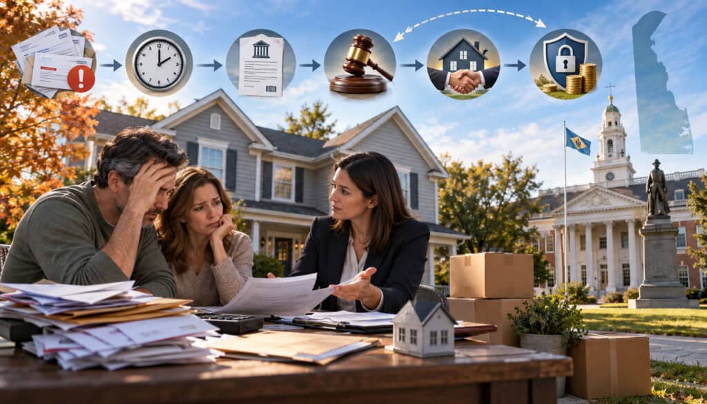 Delaware monition sale timeline and property tax redemption rights